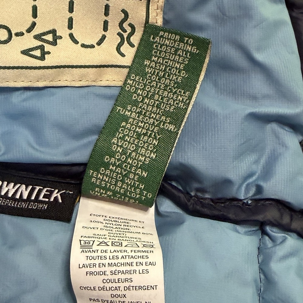 L.L. Bean 12-18 Month Ultralight 650 DownTek Jacket Navy Hooded Water Resistant - Picture 6 of 9